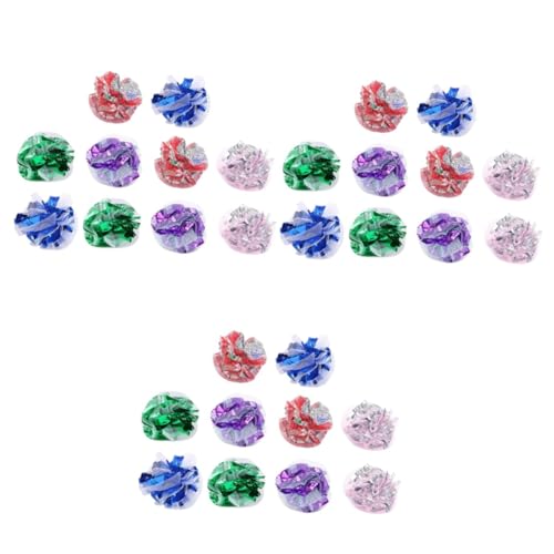 Beavorty 60 STK Katzenring Papierball Spitzenball Katzen-Teaser-Spielzeug Crinkle-Spielzeug für Katzen Spielzeuge Katzenspielzeugbälle Knisterbälle für Katze lustige Katze Spielzeugball von Beavorty