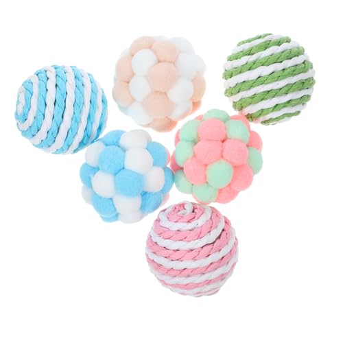 Beavorty 6 Stück Katzenspielzeugbälle Glocke Interaktive Plüsch- und Sisalbälle für Hauskatzen Sicheres Katzenkauspielzeug Beavorty 6 Stück Katzenspielzeugbälle Glocke Interaktive Plüsch- und Sisalbälle für Hauskatzen Sicheres Katzenkauspielzeug von Beavorty