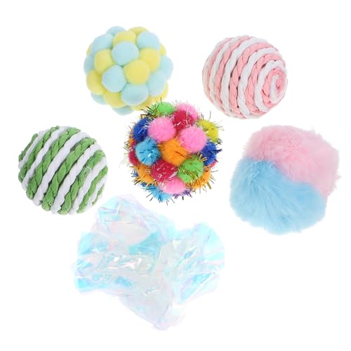 Beavorty 6er-Pack Interaktive Katzenbälle Katzenspielzeugbälle für Hauskatzen Sichere Plüschbälle für Den Kratzbaum Von Kätzchen Beavorty 6er-Pack Interaktive Katzenbälle Katzenspielzeugbälle für Hauskatzen Sichere Plüschbälle für Den Kratzbaum Von Kätzchen von Beavorty