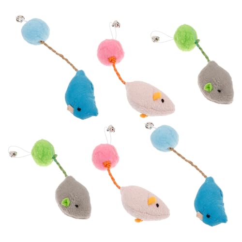 Beavorty Interaktive Katzenspielzeug-mäuse 6 Stück Plüsch-katzenmaus-Spielzeug Interessantes Leckerli-Spielzeug für Katzen Teaser-ersatz Beavorty Interaktive Katzenspielzeug-mäuse 6 Stück Plüsch-katzenmaus-Spielzeug Interessantes Leckerli-Spielzeug für Katzen Teaser-ersatz von Beavorty