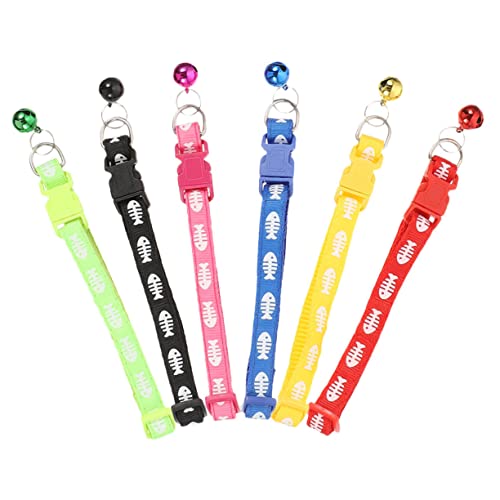 Beavorty 6st Haustierhalsband Skelett Leichtes Hundehalsband Katze Hundehalsband Katzenpflegekrawatten Elastischer Sicherheitshalsriemen Halsband Für Haustiere Die Klingel PVC Hase von Beavorty