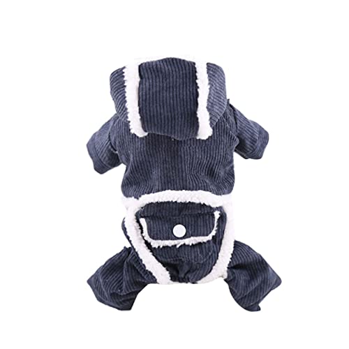 Beavorty Der Hund Zweilagige Kleidung Kapuzenkleidung Das Outfit Welpenkleidung Weste Jahrgang Kleine Hunde-Outfits Entzückende Kleidung Cord Hundetuch Hundekleidung Gewaschen Pyjama Jeans von Beavorty