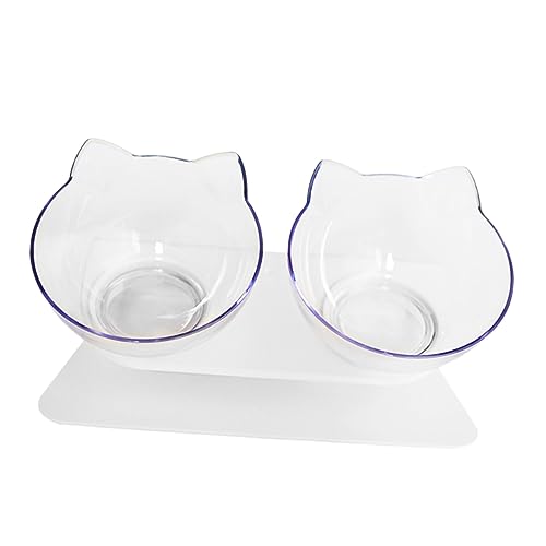 Beavorty Katzenfutternapf mit Einzigartigem Design Doppelnapf-Set Aus Kunststoff rutschfeste Basis für Katzen Beavorty Katzenfutternapf mit Einzigartigem Design Doppelnapf-Set Aus Kunststoff rutschfeste Basis für Katzen von Beavorty