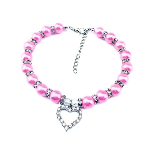 Beavorty Kristallherz-Halskette Für Haustiere Verstellbarer Schmuck Mit & Strasssteinen Größe L Perfekt Für Partys Und Outfits von Beavorty