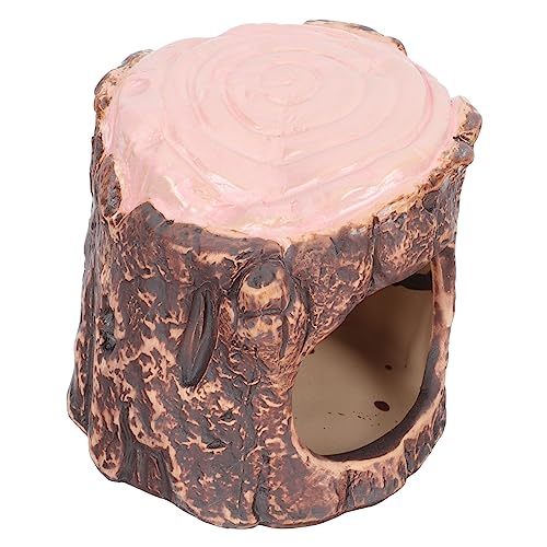 Beavorty Stil Keramik Hamster Haustier Bett Imitation Holz Nest Dekorative Hamster Bett Haustier Käfig Zubehör von Beavorty