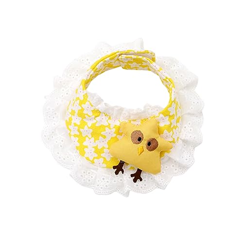 Beavorty Gelbes Hühner-Muster -Halsband Halstuch Mit Süßer Spitze Verstellbare Halstücher Für Hunde Und Für Partys Und Besondere Anlässe Beavorty Gelbes Hühner-Muster -Halsband Halstuch Mit Süßer Spitze Verstellbare Halstücher Für Hunde Und Für Partys Und Besondere Anlässe von Beavorty
