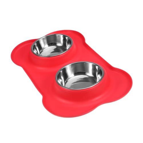 Beavorty Extra Großes Futternapf-Set für Haustiere Doppel-futternapf für Hunde und Katzen Silikonständer Rot Beavorty Extra Großes Futternapf-Set für Haustiere Doppel-futternapf für Hunde und Katzen Silikonständer Rot von Beavorty