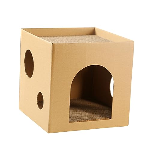 Beavorty Katzenhaus Aus Karton Spielhaus Für Kätzchen Kratzbrett Haustierspielzeug Für Hauskatzen Beavorty Katzenhaus Aus Karton Spielhaus Für Kätzchen Kratzbrett Haustierspielzeug Für Hauskatzen von Beavorty