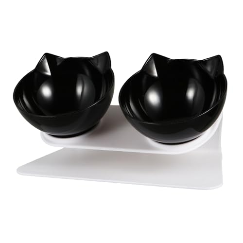 Beavorty Katzenfutterspender Geneigtes Design Erhöhter Futternapf Für Trockenfutter Nassfutter Snacks Oder Wasser Doppelt Geneigte Katzennäpfe Schwarz Beavorty Katzenfutterspender Geneigtes Design Erhöhter Futternapf Für Trockenfutter Nassfutter Snacks Oder Wasser Doppelt Geneigte Katzennäpfe Schwarz von Beavorty