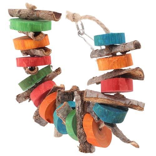Beavorty Kauspielzeug für Vögel Sittichspielzeug zum Aufhängen hängendes Spielzeug zur vogelsuche Spielzeuge Spielset aus Holz Vogel Holzspielzeug Sittich Balance Zug Spielzeug natürlich von Beavorty