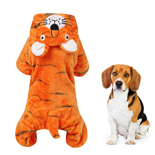 Beavorty Haustier-Outfit Hund Halloween-Anzug Tiger-kostüm Warmer Overall Haustier-welpenbedarf Größe XL Beavorty Haustier-Outfit Hund Halloween-Anzug Tiger-kostüm Warmer Overall Haustier-welpenbedarf Größe XL von Beavorty