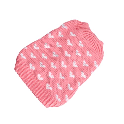 Beavorty Haustierkleidung Hundepullover Herzmuster Strickpullover Hundebekleidung Größe M von Beavorty