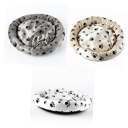 Beavorty Haustierbett Im Warmen Grauen Stil mit Fußabdruck Rundes Hundebett für Komfort Beavorty Haustierbett Im Warmen Grauen Stil mit Fußabdruck Rundes Hundebett für Komfort von Beavorty
