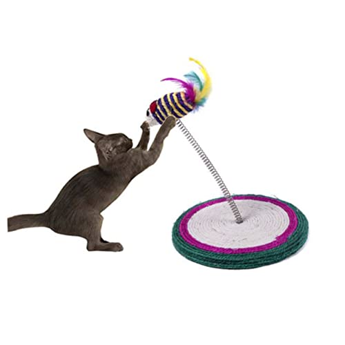 Beavorty Kratzbrett Für Katzen Aus Natürlichem Sisal Mit Interaktivem Spielzeug Kätzchen-spielspielzeug Kratzbaum Für Katzen Zufällige Farbe von Beavorty