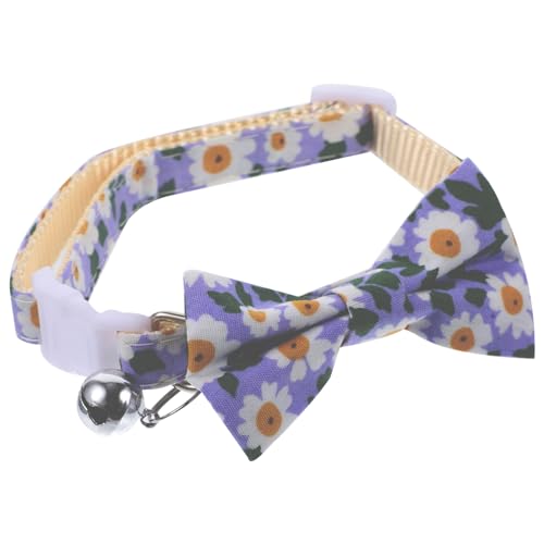 Beavorty Verstellbares Katzenhalsband Mit Glöckchen Haustier-zubehör Für Katzen Welpen Dekorative Fliege Polyester-Baumwolle Nylon von Beavorty