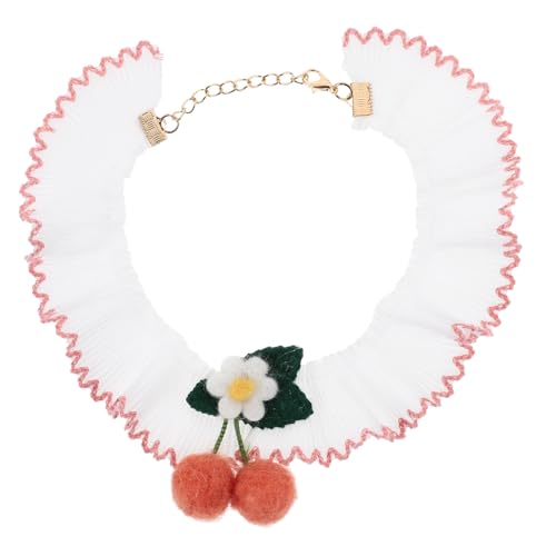 Beavorty süßes Hundetuch zartes Hundehalsband Welpe Perlenkette eine Halskette verstellbares Hundehalsband zarter Kätzchenkragen die Blumen Zubehör Taschentuch Schal schmücken Polyester von Beavorty