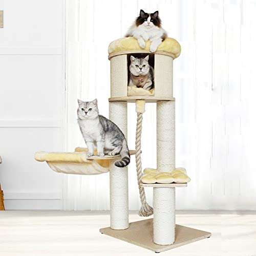 BebeXi katzenbaum klein Kratzbaum | Kletterbaum mit Hängematte, Sisalpfosten, stabil und übergroß, Unterschlupf, Spielbälle BebeXi katzenbaum klein Kratzbaum | Kletterbaum mit Hängematte, Sisalpfosten, stabil und übergroß, Unterschlupf, Spielbälle von BebeXi