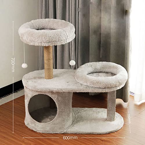 BebeXi katzenbaum klein Zweistufiger Kratzbaum, Stamm zum Krallen, Zwei Sitzstangen mit bequemen Kissen, Anti-Kipp-Design BebeXi katzenbaum klein Zweistufiger Kratzbaum, Stamm zum Krallen, Zwei Sitzstangen mit bequemen Kissen, Anti-Kipp-Design von BebeXi
