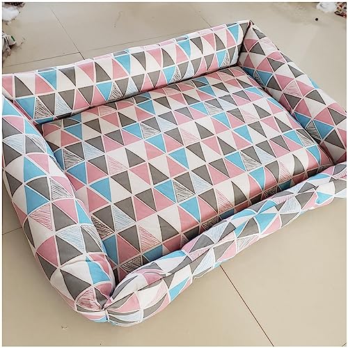 HYQHYX hundebett rund Großes menschliches Hundebett zum Dösen, orthopädisches Hundebett, schön, bequem, waschbar, 130 cm x 100 cm x 50 cm(Color:4,Size:) von BebeXi