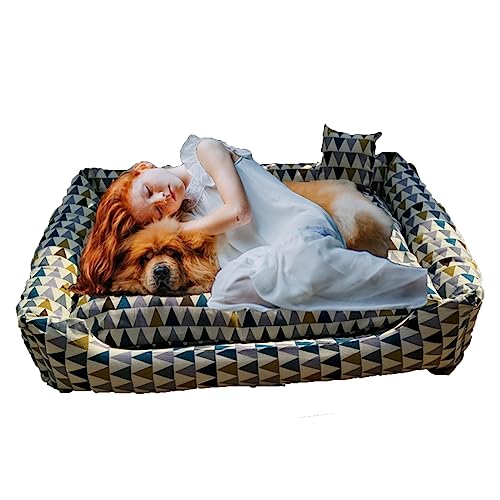 HYQHYX hundebett rund Menschliches Hundebett, 130 cm x 100 cm x 50 cm, schön, bequem, waschbar, gut zum Dösen, orthopädisches Hundebett(Color:3,Size:) von BebeXi