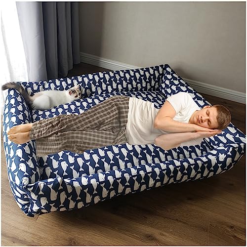 HYQHYX hundebett rund Menschliches Hundebett für Sie und Ihr Haustier, waschbar, 130 cm x 100 cm x 50 cm, Kunststoff zum Schlafen und orthopädisches Hundebett(Color:5,Size:) von BebeXi