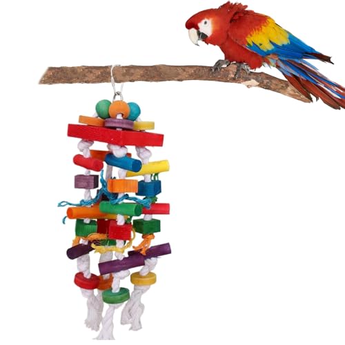 Bebochoi Papageienspielzeug Hängespielzeug, Bunte Holzblock Kauen Papagei Spielzeug in verschiedenen Formen, Vogel Papagei Kauen Spielzeug, Holzblöcke Reißspielzeug zum Kauen, Klettern Bebochoi Papageienspielzeug Hängespielzeug, Bunte Holzblock Kauen Papagei Spielzeug in verschiedenen Formen, Vogel Papagei Kauen Spielzeug, Holzblöcke Reißspielzeug zum Kauen, Klettern von Bebochoi