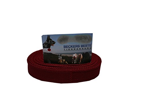 Beckers Beste Tiernahrung Nylonleine Ohne Schlaufe Nylon | Nylon Hundeleine | Nylon Arbeitsleine | Führleine | Trainingsleine | Signal Farben | Langlebig und Sehr Robust (6 m, Bordeaux) von Beckers Beste Tiernahrung