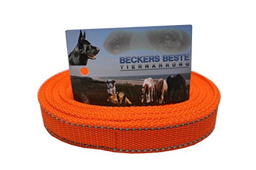 Nylonleine 10 m orange reflektierend mit Schlaufe von Beckers Beste Tiernahrung