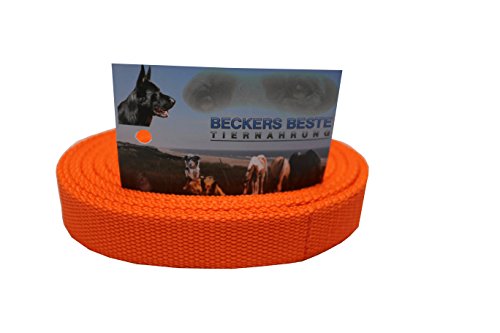 Nylonleine 15 m orange mit Schlaufe von Beckers Beste Tiernahrung
