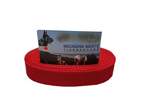 Nylonleine 15 m rot mit Schlaufe von Beckers Beste Tiernahrung