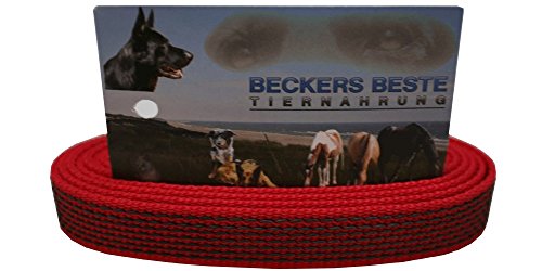 Beckers Beste Tiernahrung Nylonleine ohne Schlaufe Nylon | Nylon Hundeleine | Nylon Arbeitsleine | Führleine | Trainingsleine | Signal Farben | Langlebig und sehr robust (1 m, rot reflektierend) von Beckers Beste Tiernahrung