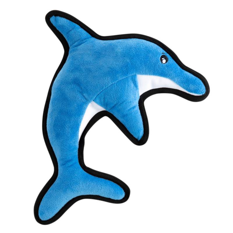 Beco Pets Hunde-Plüschspielzeug Delfin David blau, Maße: ca. 30 x 29,5 x 7 cm von Beco Pets