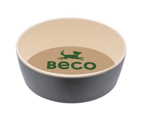 Beco Hundenapf – Futter- und Wassernapf, Bambus, Küstengrau, (groß, 18,5 cm Durchmesser) von Beco