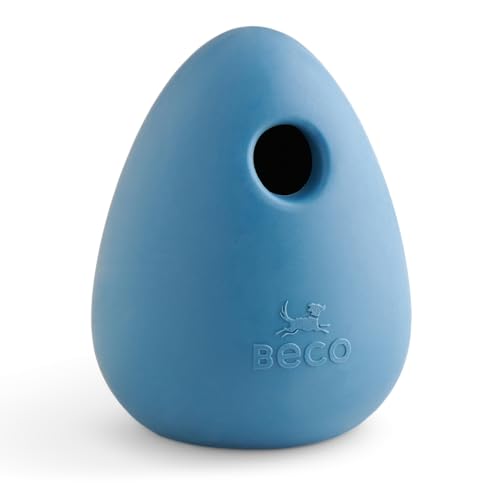 Beco Hundespielzeug - Langeweile Buster Anreicherung Spielzeug für Hunde, interaktiver Leckerliball, Naturkautschuk - Blau von Beco