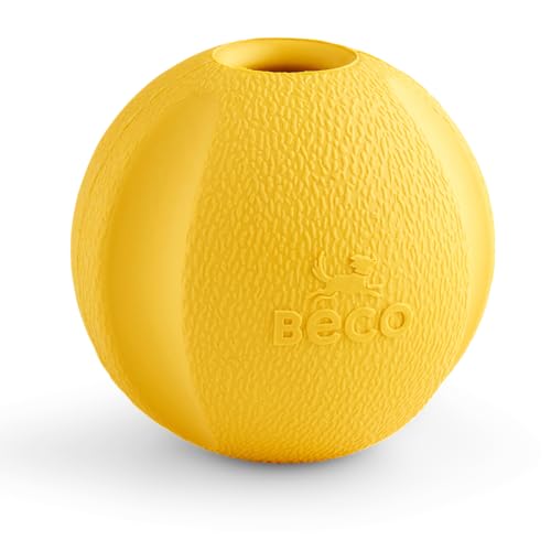 Beco Hundespielzeug - Naturkautschukball zum Apportieren, Spielzeug für Hunde, leicht zu Finden, leuchtende Farben - Gelb von Beco