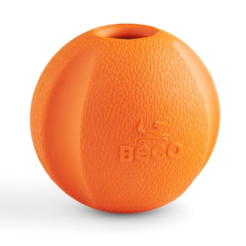 Beco Hundespielzeug - Naturkautschukball zum Apportieren, Spielzeug für Hunde, leicht zu Finden, leuchtende Farben - Orange von Beco