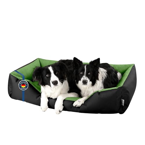 BedDog Hundebett LUPI, Hundekissen mit abziehbaren waschbaren Bezug, Hundekorb, Hundesofa, für große Hunde, XXL, schwarz-grün von BedDog