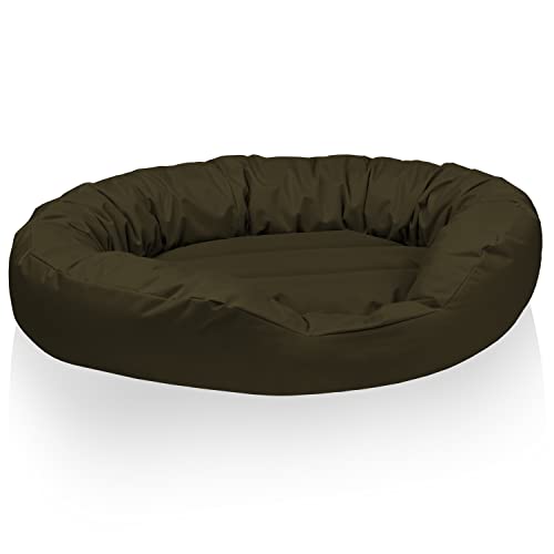BedDog® Hundebett Sunny, großes Hundekörbchen aus Cordura, waschbares Hundebett mit Rand, Hundekissen oval, Größe L, Green-Tea, grün von BedDog