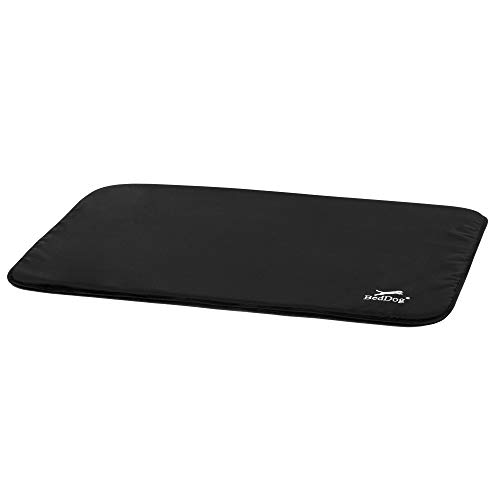 BedDog® Hundematte CORA - Komfortables Hundekissen aus Cordura, langlebige Haustier-Unterlage, großes Hundebett, XL (105x75cm), Black, schwarz von BedDog