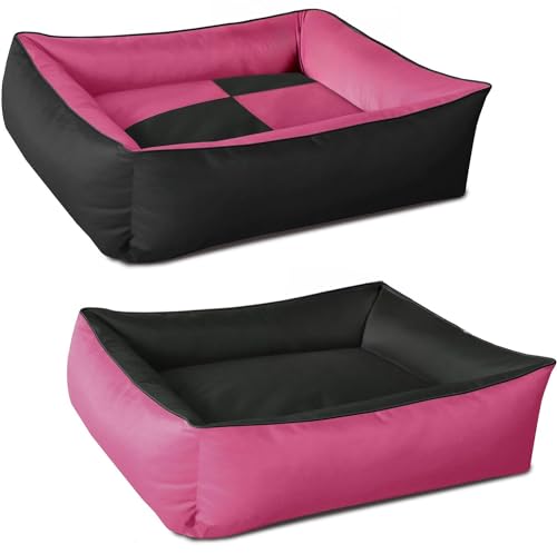 BedDog 2in1 Hundebett MAX Quattro, großes Hundekörbchen aus Cordura, waschbares Hundebett mit Rand, Hundesofa für drinnen, draußen, XXXL, Candy, pink-schwarz BedDog 2in1 Hundebett MAX Quattro, großes Hundekörbchen aus Cordura, waschbares Hundebett mit Rand, Hundesofa für drinnen, draußen, XXXL, Candy, pink-schwarz von BedDog