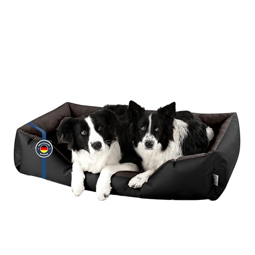 BedDog Hundebett LUPI, Hundekissen mit abziehbaren waschbaren Bezug, Hundekorb, Hundesofa, für große Hunde, XXL, schwarz-braun von BedDog