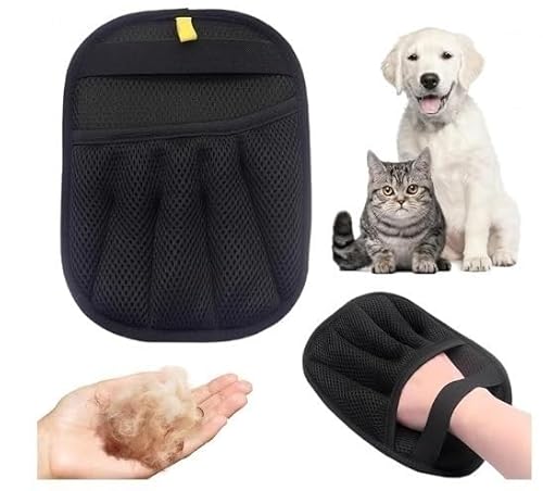 BedEuu Tierhaarentferner-Handschuhe für Katzen und Hunde, elektrostatische Fellpflege-Handschuhe für Möbel, Couch, Teppich, Autositz, wiederverwendbarer Fellentfernungshandschuh (1 Stück) von BedEuu