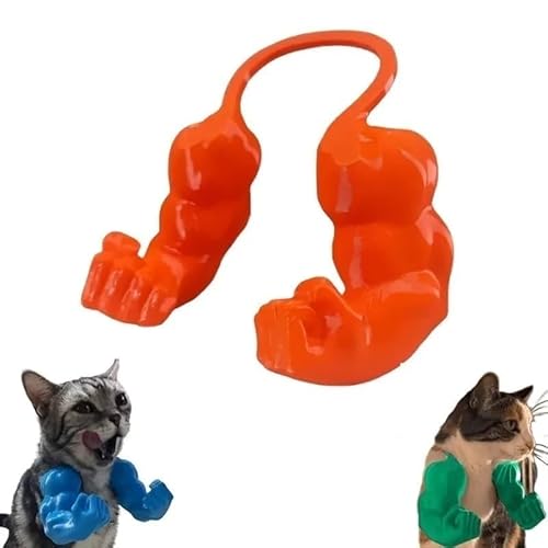 Lustiges Katzenmuskelarm: 3D-gedrucktes Superhelden-Kostüm für Kätzchen, leichte Haustier-Requisiten, für Geburtstagspartys, Halloween-Verkleidungen und lustiges Haustier (Orange) von BedEuu
