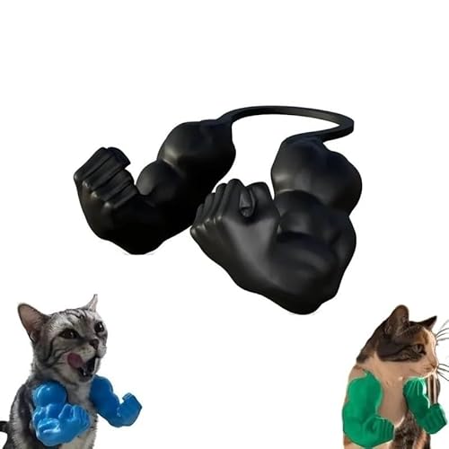 Lustiges Katzenmuskelarm: 3D-gedrucktes Superhelden-Kostüm für Kätzchen, leichte Haustier-Requisiten, für Katzengeburtstagsfeiern, Halloween-Verkleidungen und lustiges Haustier (schwarz) von BedEuu
