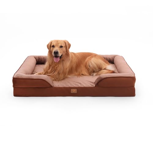 BedGoldi Orthopädisches Hundebett für X-große Hunde, Ergonomisches Hundesofa mit eiförmigem Kistenschaum, Wasserdichtes rutschfestes Hundesofa 122x89 cm, hellgrau BedGoldi Orthopädisches Hundebett für X-große Hunde, Ergonomisches Hundesofa mit eiförmigem Kistenschaum, Wasserdichtes rutschfestes Hundesofa 122x89 cm, hellgrau von BedGoldi