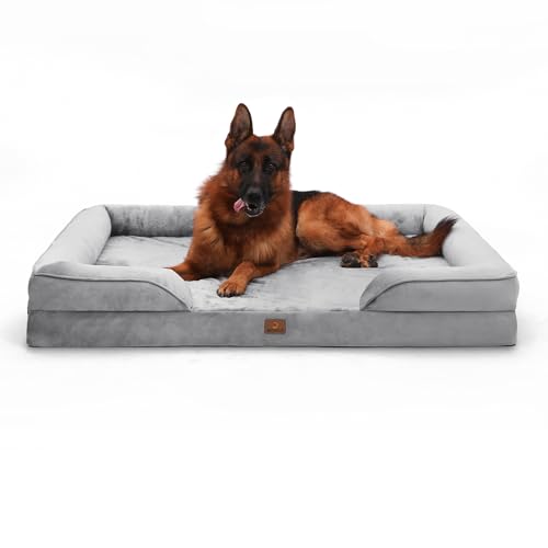 BedGoldi Orthopädisches Hundebett für extra große Hunde, Ergonomisches Hundesofa mit eiförmigem Kistenschaum, Wasserdichtes rutschfestes Hundesofa 134x106 cm, hellgrau BedGoldi Orthopädisches Hundebett für extra große Hunde, Ergonomisches Hundesofa mit eiförmigem Kistenschaum, Wasserdichtes rutschfestes Hundesofa 134x106 cm, hellgrau von BedGoldi