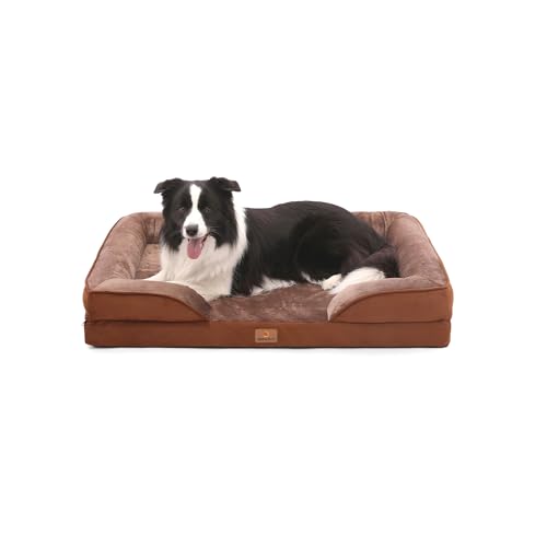 BedGoldi Orthopädisches Hundebett für große Hunde, Ergonomisches Hundesofa mit eiförmigem Kistenschaum, Wasserdichtes rutschfestes Hundesofa 97x71cm, braun BedGoldi Orthopädisches Hundebett für große Hunde, Ergonomisches Hundesofa mit eiförmigem Kistenschaum, Wasserdichtes rutschfestes Hundesofa 97x71cm, braun von BedGoldi