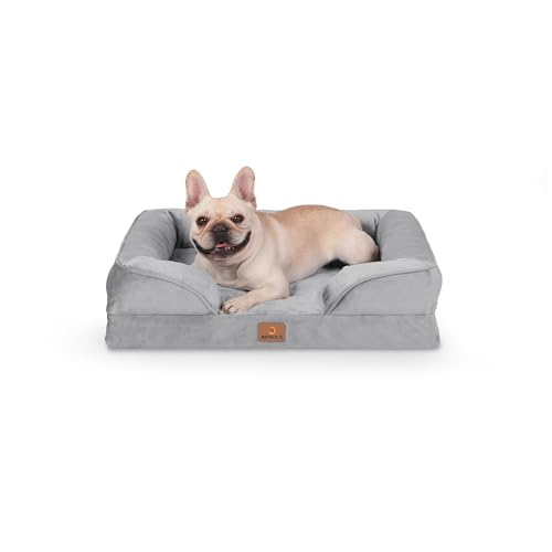 BedGoldi Orthopädisches Hundebett für mittelgroße Hunde, Ergonomisches Hundesofa mit eiförmigem Kistenschaum, Wasserdichtes rutschfestes Hundesofa 71x58 cm, hellgrau BedGoldi Orthopädisches Hundebett für mittelgroße Hunde, Ergonomisches Hundesofa mit eiförmigem Kistenschaum, Wasserdichtes rutschfestes Hundesofa 71x58 cm, hellgrau von BedGoldi