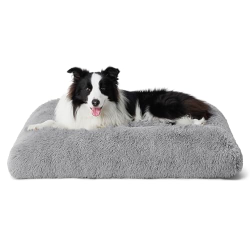 BEDSURE Flauschiges Hundebett Grosse Hunde - 89x58x8 cm Hundebett waschbar für große Hunde, rutschfeste Unterseite, plüsch Hundekissen Grosse Hunde, Hellgrau BEDSURE Flauschiges Hundebett Grosse Hunde - 89x58x8 cm Hundebett waschbar für große Hunde, rutschfeste Unterseite, plüsch Hundekissen Grosse Hunde, Hellgrau von BEDSURE