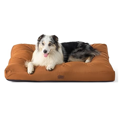 Bedsure Hundekissen Grosse Hunde waschbar - 110x89cm Hundebett wasserdicht XXL für große, mittelgroße Hunde gepolstert Hundematte Tonbraun in 10cm Höhe von Bedsure